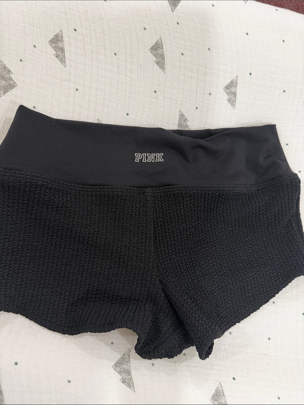 PINK Victoria's Secret Black Textured High-Rise Shorts - Picture 2 of 4